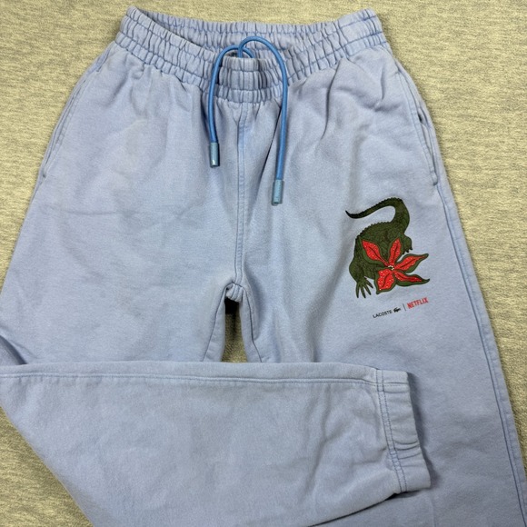 Lacoste x Netflix Joggers Adult 36 Blue Stranger Things Demogorgon Straight Fit